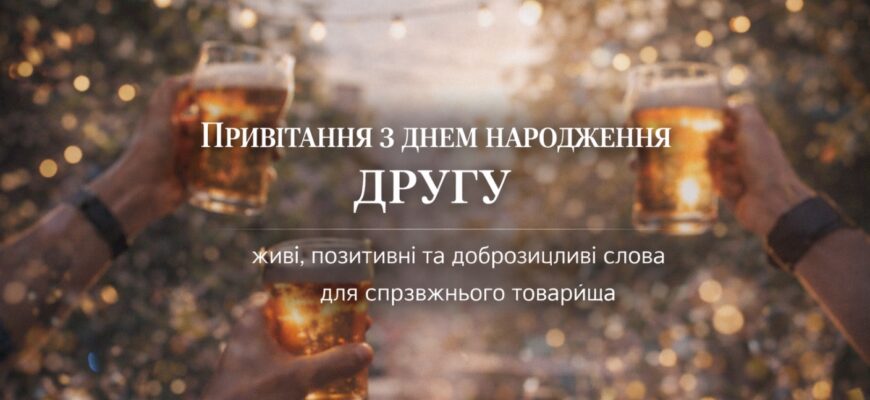 Привітання з днем народження другу – живі, позитивні та доброзичливі слова для справжнього товариша