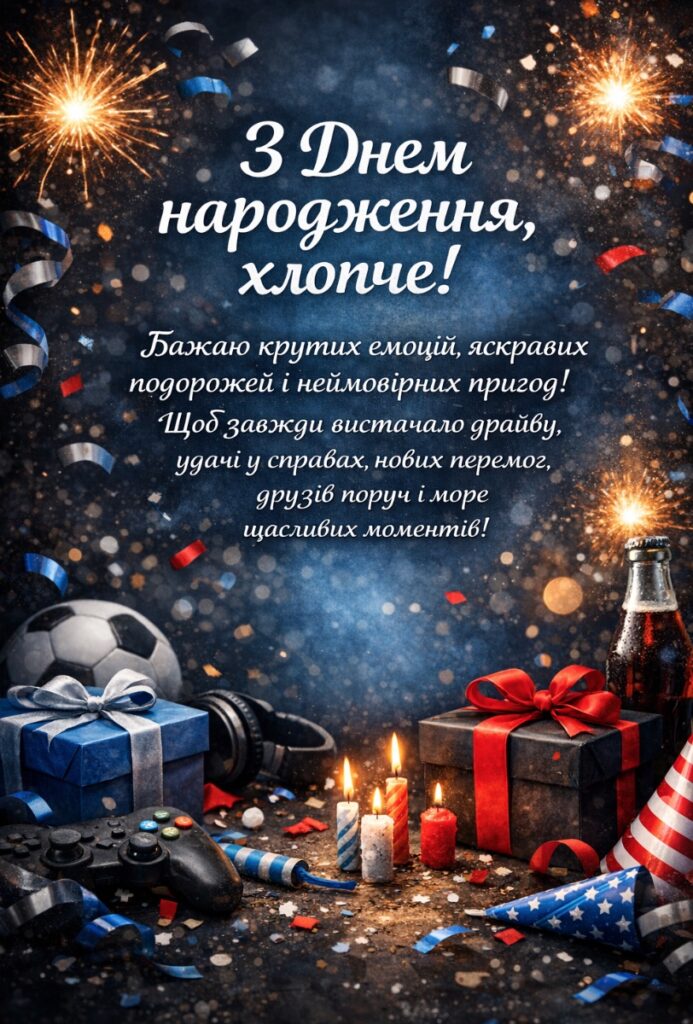 Привітання з днем народження хлопцю