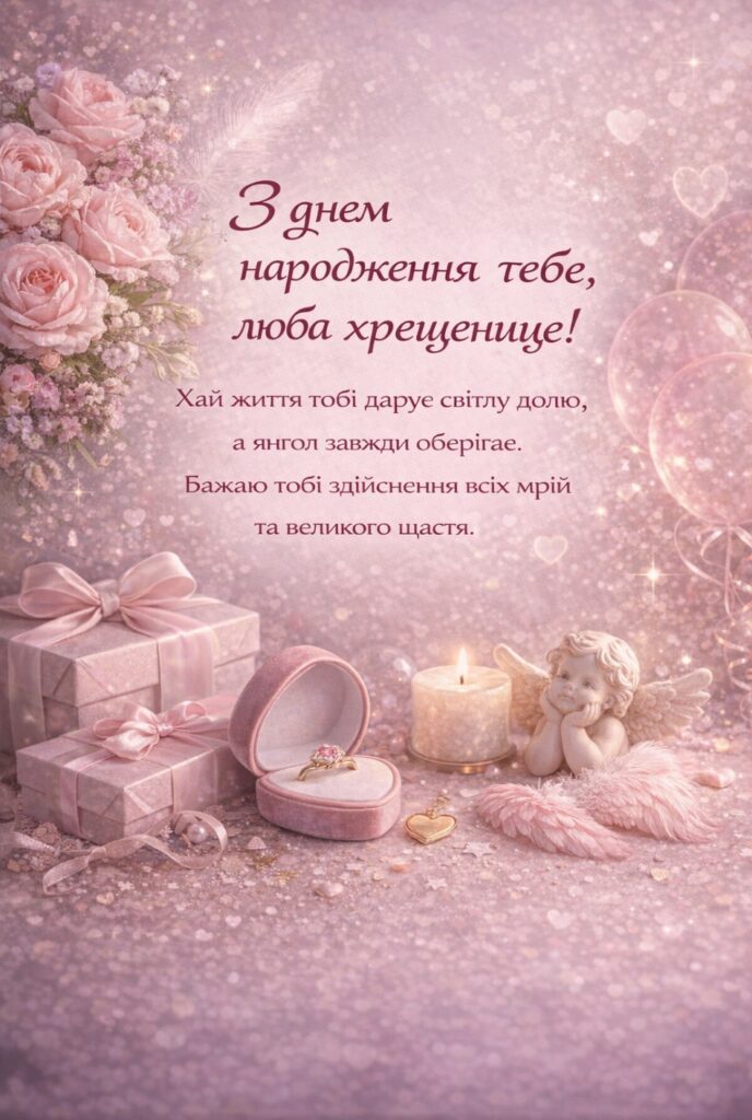 Привітання з днем народження хрещениці