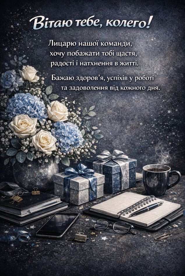 Привітання з днем народження колезі