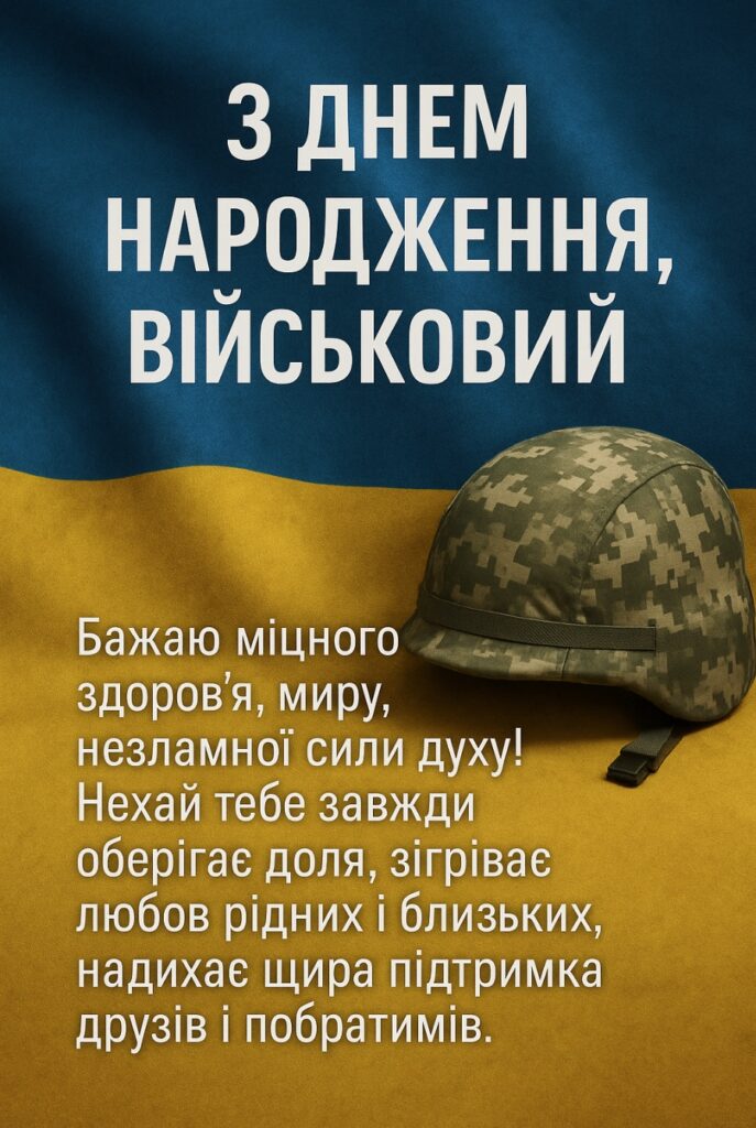 Привітання з днем народження військовому
