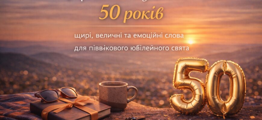 Привітання з ювілеєм 50 років – щирі, величні та емоційні слова для піввікового ювілейного свята